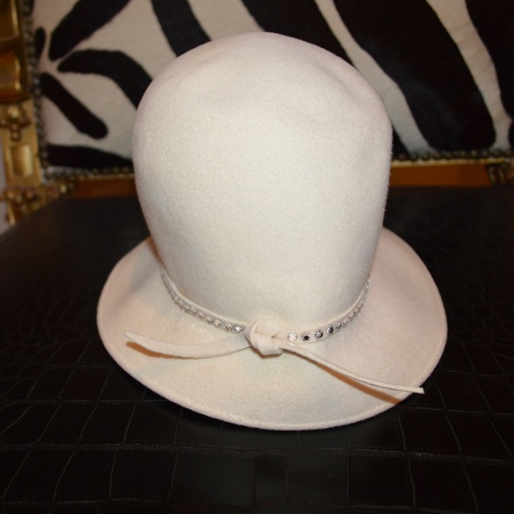 ?Frank Olive 100% Wool Hat with Rhinestones*NEW
